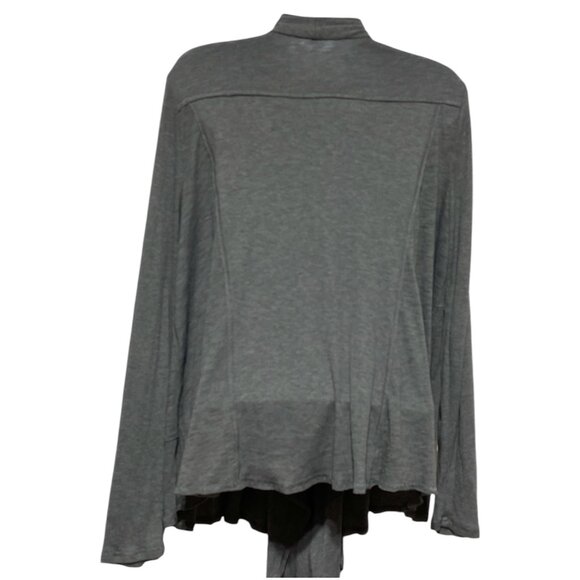 Cosmopolitan-Women's Large Open Cardigan Grey Long Sleeve-Polyester, Rayon - Picture 5 of 5